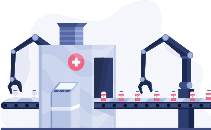 A machine with a bottle of medicine on it.